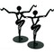 2 Black Metal Earring Dancer Jewelry Showcase Display Stands 3.25"